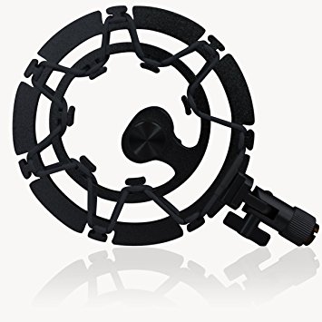 Aluminum Shock Mount (BLACK) For Blue Yeti Microphone by Auphonix