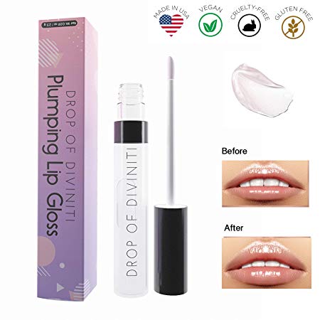 Lip Plumper Lip Gloss - With Vitamin E, Antioxidants and Hydrating Skin Conditioning Agents - Lip Plumping Lip Gloss - Lip Plumpers that Really Work Plumping Lipgloss - Plump It Volumizing Lip Plumper