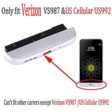 Only fit VS987 & US992 Bottom Cover Cap   Loudspeaker Ringer Buzzer   Charging Module Bottom Chin Replacement for L G Verizon G5 /US Cellular US992 (silver)