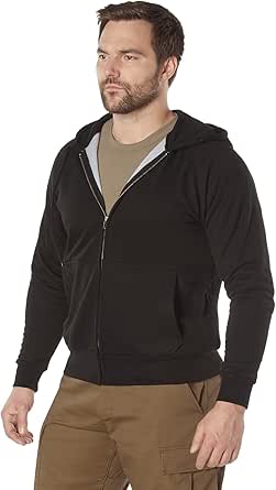 Rothco Thermal Lined Full-Zip Hoodie (US, Alpha, Medium, Regular, Regular, Black)