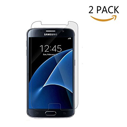 Galaxy S7 Screen Protector,DeFitch [Anti-Bubble] [HD Ultra Clear] Premium Tempered Glass Screen Protector for Samsung Galaxy S7(2016 March Released),-[2Pack]