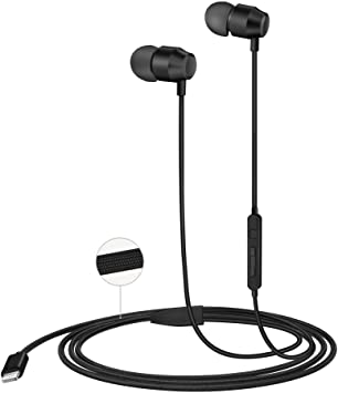 PALOVUE Lightning Headphones Earphones Earbuds in-Ear Magnetic MFi Certified with Microphone Controller Compatible iPhone 11 Pro Max X XS Max XR iPhone 8 Plus iPhone 7Plus Earflow (Nylon Black)