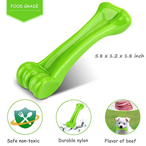Dog Bone | Toys for Aggressive Chewers Indestructible Pet Chew Bones for Puppy Dogs Tooth Green Long Lasting Extra Strong Durable Floatable