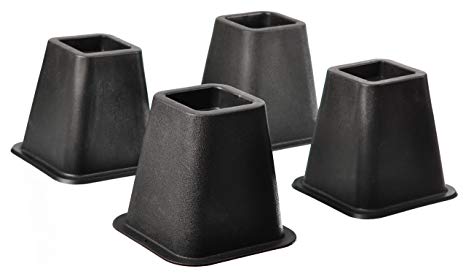 Home-it 5 to 6-inch Super Quality Black Bed risers, Helps You Storage Under The Bed 4-Pack (Black)