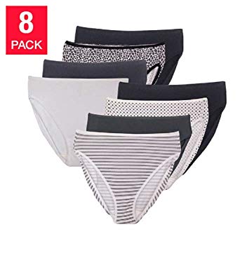 Felina Women's Hi-Cut Cotton Bikini (8-Pack)