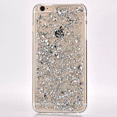 Luxury iPhone 6S Case Yayan Bling Foil Sparkle Clear Bumper Fitted Case Cover with Glitter Debris For iPhone 6 6S 4.7 inch -Silver