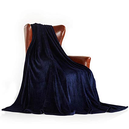 MERRYLIFE Decorative Throw Blanket Ultra-Plush Comfort | Soft, Colorful, Oversized | Home, Couch, Outdoor, Travel Use | Large Size (90" 102", Navy)