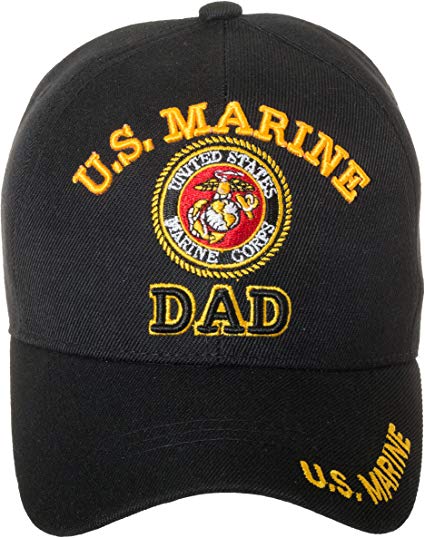Artisan Owl Officially Licensed US Marine Dad Embroidered Black Baseball Cap