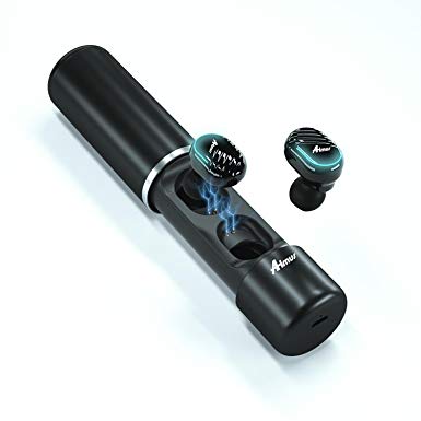 True Wireless Bluetooth Earbuds, Cordless Waterproof Earpiece Sport Headphones with Charger Case for iPhone, Samsung, Sony, LG, Android Cell Phones, TV, Gaming, Driving, Trucker, A Pair Mini Earphone