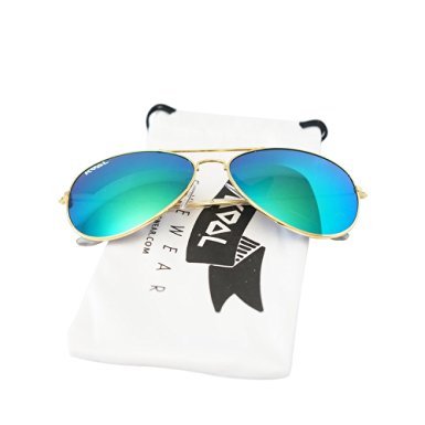 KOOL California - Aviator Reflective Color Lens Style Sunglasses - UV400