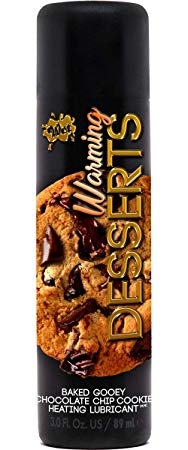 Wet Warming Desserts Baked Gooey Chocolate Chip Cookie Flavored Lube, Warming Lubricant, 3 Ounce Bottle for Irresistible Warming Sensations