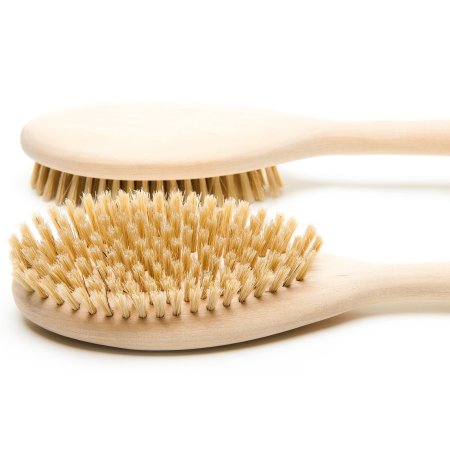 Bath Body Brush for DRY Skin Brushing Natural Bristle Scrub Brush Anti Cellulite Massager by LA Beauty Labs Re-Energize and Make Your Skin Glow