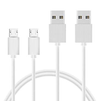 DNLM Micro USB Cable, 2 Pack 6FT Nylon Braided Aluminum Housing Micro USB Android Cable Fast Charging Cord Compatible with Samsung Galaxy S7 Edge S6 S5,Android Phone,LG G4,HTC and More - White