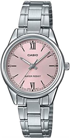 Casio LTP-V005D-4B2 Women's Standard Stainless Steel Pink Dial 3-Hand Analog Watch