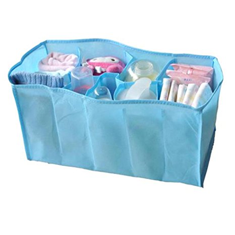 Generic Portable Baby Diaper Nappy Insert Organizer Storage Bag (L, Blue)