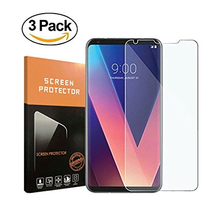 For LG V30 Tempered Screen Protector,Lostep[3pack][Anti-Scratch][Scratch Resistant] [9H Hardness][Bubble-Free] HD Clear Film Screen Protector for LG V30