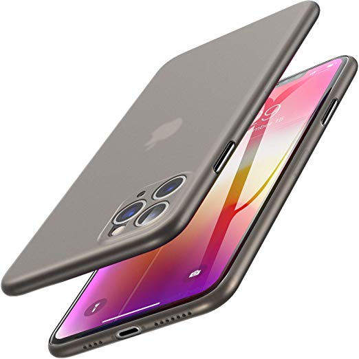 TOZO for iPhone 11 Pro Max Case 6.5 Inch(2019), Ultra Thin Hard Cover [0.35mm] World's Thinnest Protect Bumper Slim Fit Shell [ Semi-Transparent ] Lightweight with [Matte Finish Black]