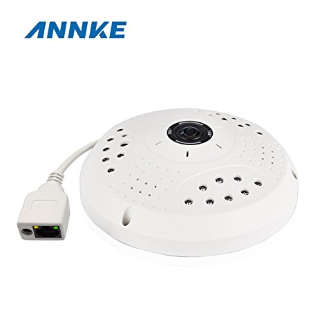 Annke Q2 960P HD Panoramic IP Camera with Advanced T1 Processor for Detailed Images , No Dead-Spot Security Camera with 360 Degrees Panoramic Lens Allows You to Get the Perfect View