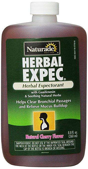 Naturade,  Herbal Expec,  Herbal Expectorant with Guaifenesin, Natural Cherry Flavor, 8.8-Ounce Bottle