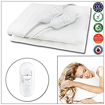 Garden Mile® Luxury Electric Blanket Premium Polar Fleece, Single Double King size Bed Electric Heated Blanket, Soft Under Overblanket with LED Controller, 2 Heat settings, Over Heat Protection and Machine Washable (Kingsize)