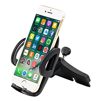 Woleyi Car Holder,CD Slot Universal Phone Mount with Easy One Touch Release Button for iPhone5/5S/6/6Plus/7/7Plus/X/8/8plus, Samsung Galaxy S5/S6/S7/S8,LG, Huawei and More