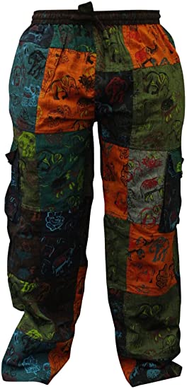 SHOPOHOLIC FASHION Mens Summer Hippie Cargo Pockets Combat Trousers