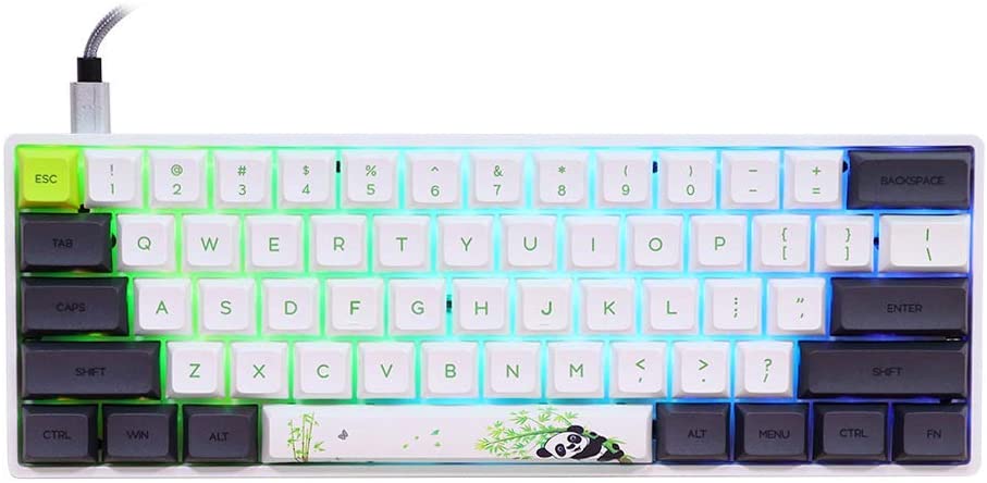 EPOMAKER SKYLOONG SK61 61 Keys 60% Hot Swappable Programmable Mechanical Gaming Wired Keyboard with RGB Backlit, NKRO, Water-Resistant, Type-C Cable for Win/Mac/Gaming (Gateron Optical Yellow, Panda)