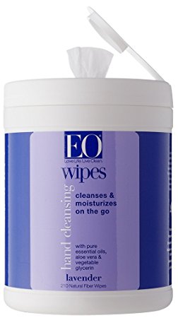 EO Hand Cleansing Natural Fiber Wipes, Lavender, 210 Wipes