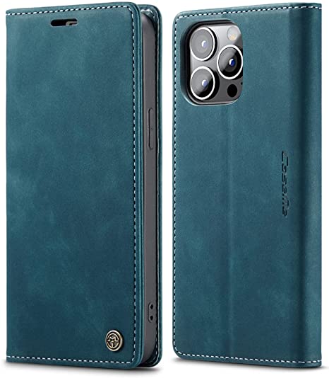 SINIANL Leather Case for iPhone 13 Pro Max Case Wallet, iPhone 13 Pro Max Wallet Case Book Folding Flip Case with Magnetic Kickstand Card Slot Protective Cover for iPhone 13 Pro Max 6.7 inch Blue