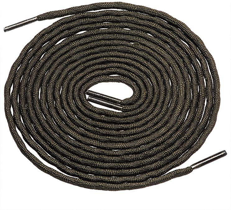 Birch’s 3/16” Thick Special Wave Design Round Boots Shoelaces Solid and Two Tone Colors