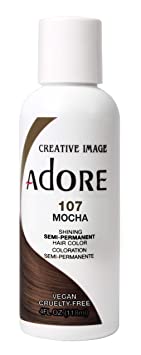 Adore Semi-Permanent Haircolor #107 Mocha 4 Ounce (118ml) (2 Pack)