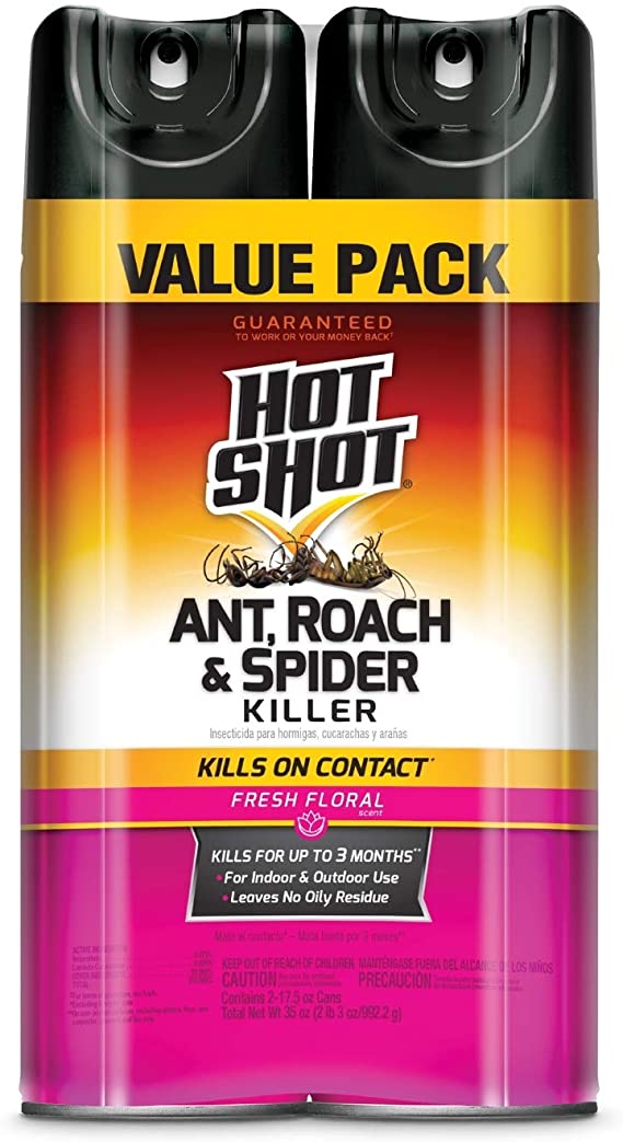 Hot Shot 26781, Roach & Spider Ant, Roach, Spider Killer, 17.5 OZ, Fresh Floral Scent