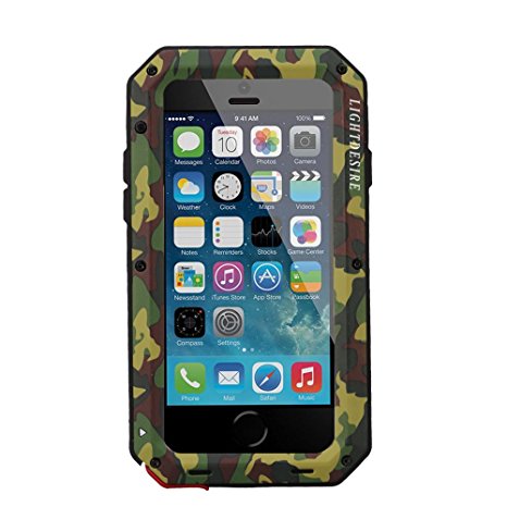 LIGHTDESIRE Water Resistant Shockproof Aluminum Military Bumper Shell Case for iPhone 5/5S - Camouflage