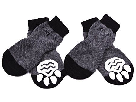 EXPAWLORER Anti-Slip Dog Socks Traction Control for Indoor Wear, Paw Protection