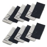 12 Pack Ztera Microfiber Cleaning Cloth and Pre-Moistened Wipes 6 Blacks 6 Grays