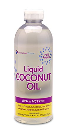 Liquid Coconut Oil (by InnovixLabs). Naturally Rich in Beneficial MCT Fats. Multi-Purpose Use. 100% Expeller Pressed Coconut Oil. No Trans Fat, Non-GMO, Gluten-Free, Vegan. 20 ounces.