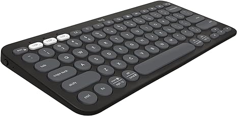 Logitech Pebble Keys 2 K380s, Multi-Device Bluetooth Wireless Keyboard with Customizable Shortcuts, Slim and Portable, Easy-Switch for Windows, macOS, iPadOS, Android, Chrome OS - Tonal Grapite