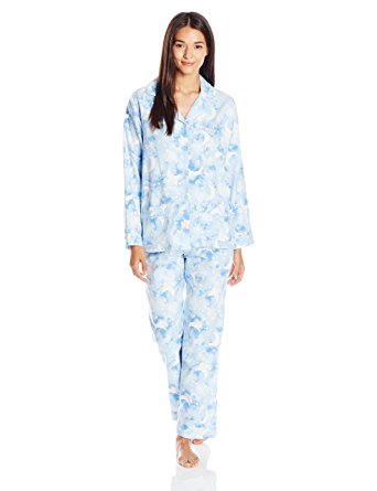 Lanz Women's Cotton Flannel Notch Collar Pajama Set