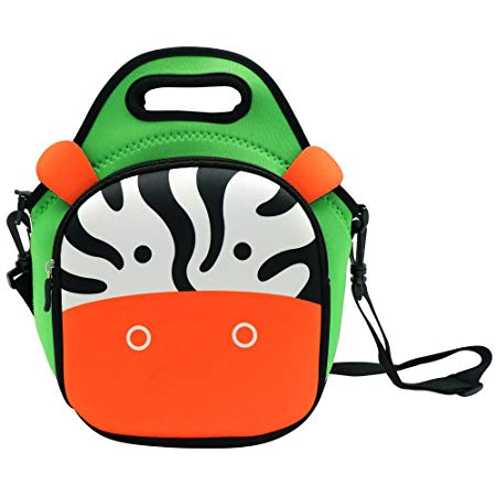 CASTLE STORY Lunch Box Kids Boys Girls, Waterproof and Insulated Neoprene Lunch bag,Fresh and Fit Gourmet Lunch Tote,Lovely Children Lunch Pouch Zipped Main Compartment For School Picnic,Zebra