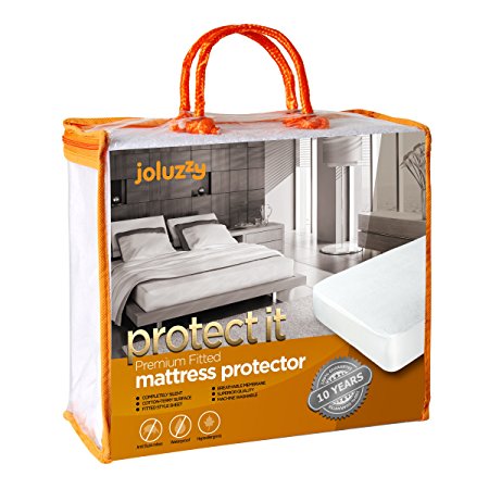 Queen Waterproof Mattress Protector by joluzzy - Premium Fitted sheet mattress cover, cotton terry surface, Hypoallergenic, Vinyl-Free - 10 Year-Warranty …