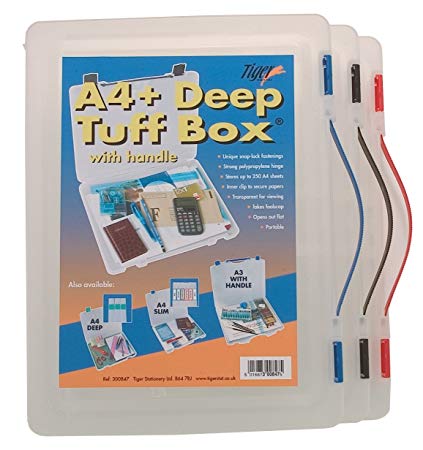 A4  Deep Tuff Storage Box With Handle Tiger