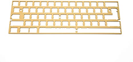 Brass Plate for Mechanical Keyboard with Oxidation Resistant Coating Brushed tech xd60 xd64 xd75 xd84 bm43 xd68 gh60 bm60 iso (Brass Plate for XD64 2U Shift)