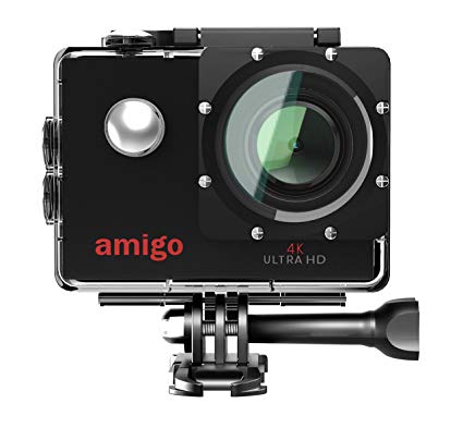 Amigo AC-40 4K Sports Action Camera with 16MP High Resolution with WiFi | 4K Ultra HD (@30fps) Video Recording with 120 Degree Wide Angle Lens and Waterproof Upto 30 Meters (Black)