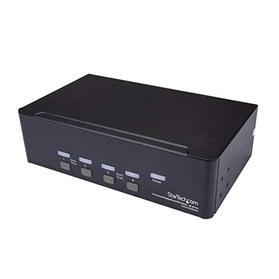 StarTech.com DisplayPort KVM - 4 Port - 4K 60Hz - Dual Monitor KVM - DisplayPort Switch - KVM DisplayPort - Desktop KVM Switch