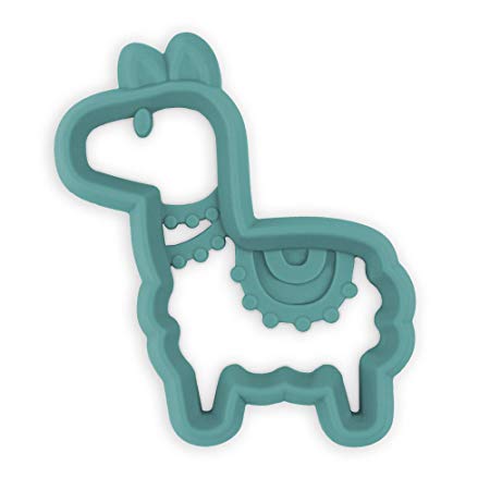 Itzy Ritzy Silicone Baby Teether - BPA-Free Infant Teether with Easy-to-Hold Design & Textured Back Side to Massage & Soothe Sore, Swollen Gums, Llama