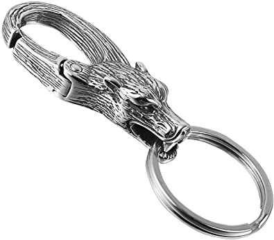 CHOMAY Key Chain Holders Stainless Steel Hip Hop Gothic 3D KeyChains with 3 Spilt Rings