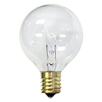 Replacement Globe Light Bulb, G50, 7W/130V, E17 Base, Clear, 25 Pack