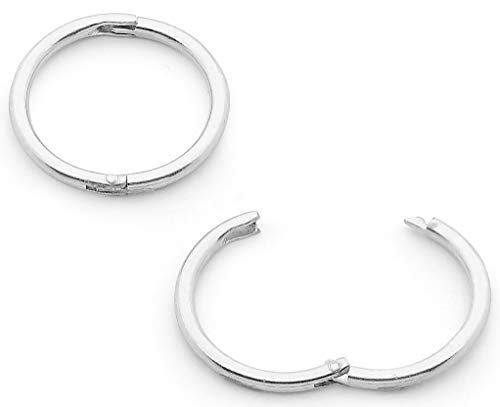 365 Sleepers 1 Pair Solid Sterling Silver 10mm 18G Hinged Hoop Sleepers Earrings Hypoallergenic Made in Australia