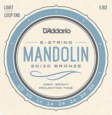 D'Addario EJ62 80/20 Bronze Mandolin Strings, Light, 10-34