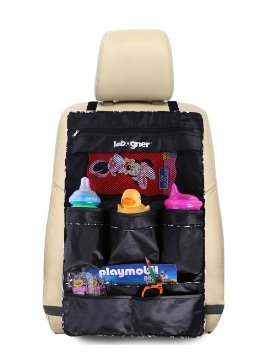 Auto Backseat Organizer By Lebogner - Luxury Car Organizer, Perfect Car Back Seat Organizer To Organize Your Car, SUV, And Minivan, Black - Satisfaction Is 100% Guaranteed Or Your Money Back.